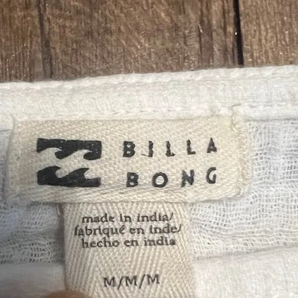 Billabong Open Skies Cotton Gauze Square Neck Crop Tank Top White Size M - Image 2