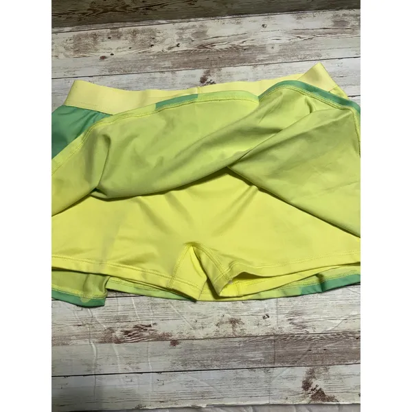 Nike Dri-Fit Tennis Skort Skirt Size Large Yellow Green Athleisure Active - Image 3
