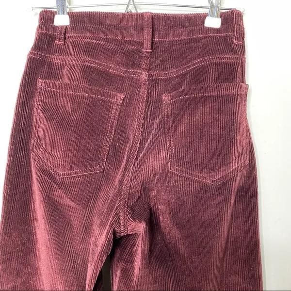 Zara Brown chocolate WINE Velvet Wide Leg Pants sz 2 - Image 3