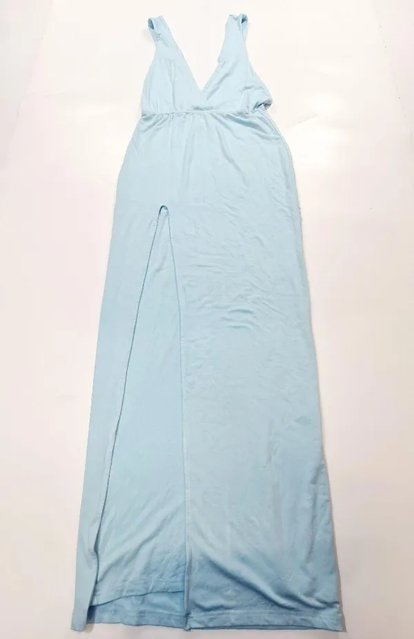 Superdown Erika Deep V Jersey Maxi in Baby Blue Medium - Image 3