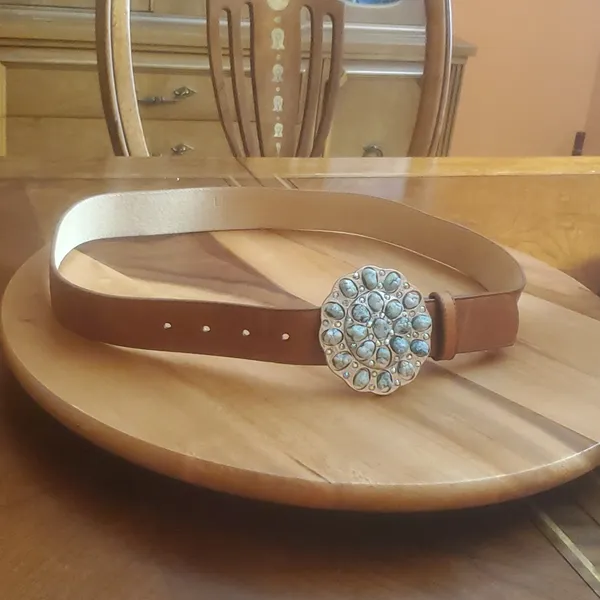 Leather Rock leather Belt 36/L Blue - Image 3