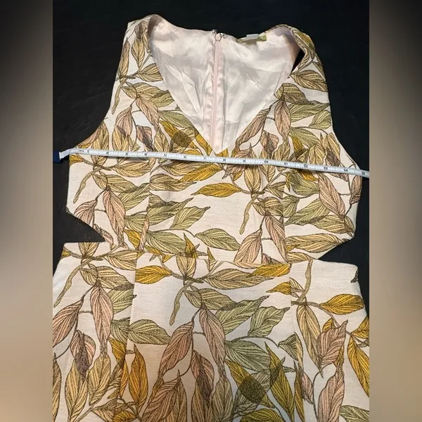 Gianni Bini Beckham Cutout Sheath Dress Size XS Jacquard Floral Fabric With Slit - Image 9