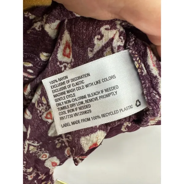 Knox Rose M Purple Boho Ikat‎ Print Crinkle Shift Dress Dark Romantic Grunge - Image 3