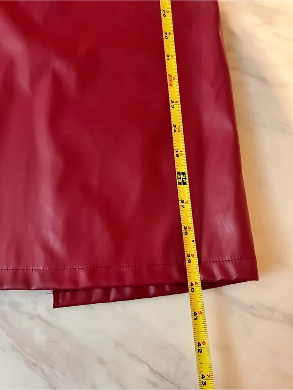 Silquee Red Faux Leather Corset Bustier Midi Dress Size Small - Image 7