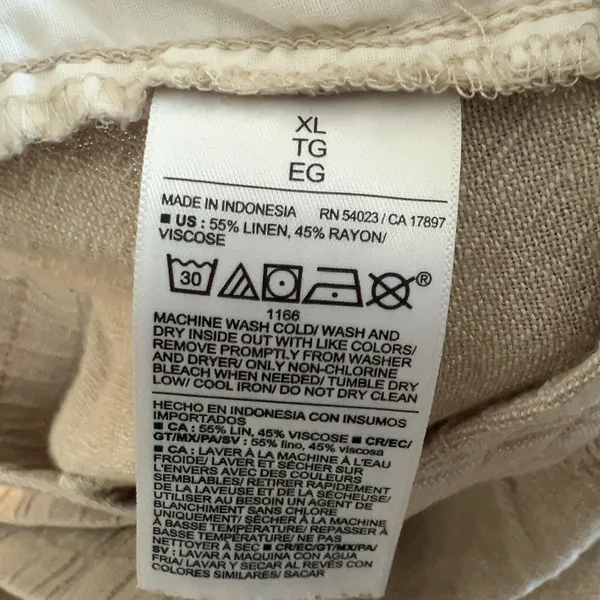 Old Navy High-Rise Wide Leg Linen Blend Comfort Waist Pants Beige Size XL - Image 7