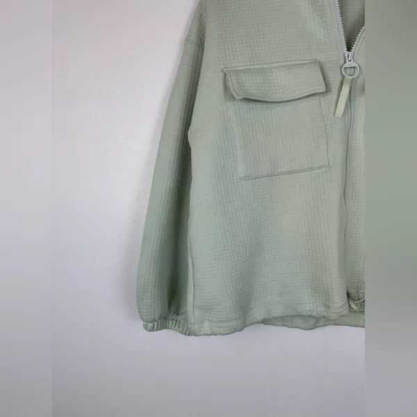 Madewell Mint Green Quilted Jacquard Zip‎ Women Jacket Sz M - Image 4