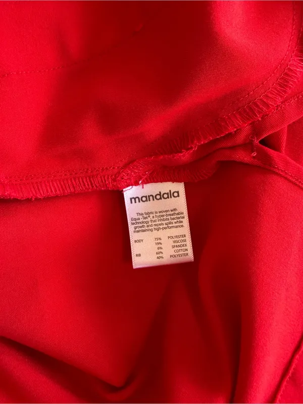 Mandala Modern Scrub Jacket Bright Red Women’s Size Small - Image 4