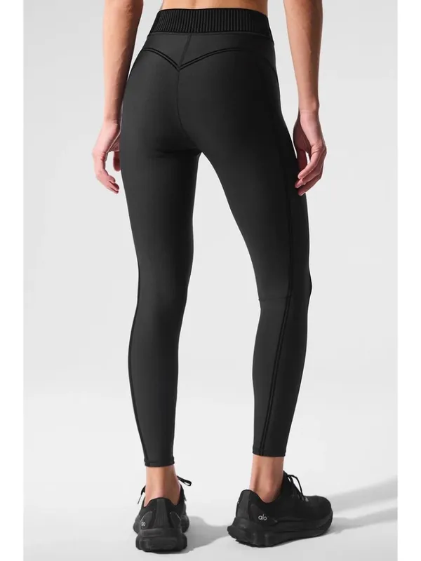 ALO YOGA Airlift High-Waist Suit Up Legging in Anthracite/Black Size Small - Image 9