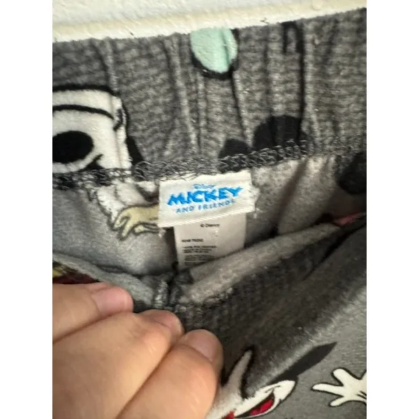 Disney Mickey and Friends Grey Fleece Pajama Pants M 8-10 Joggers - Image 4