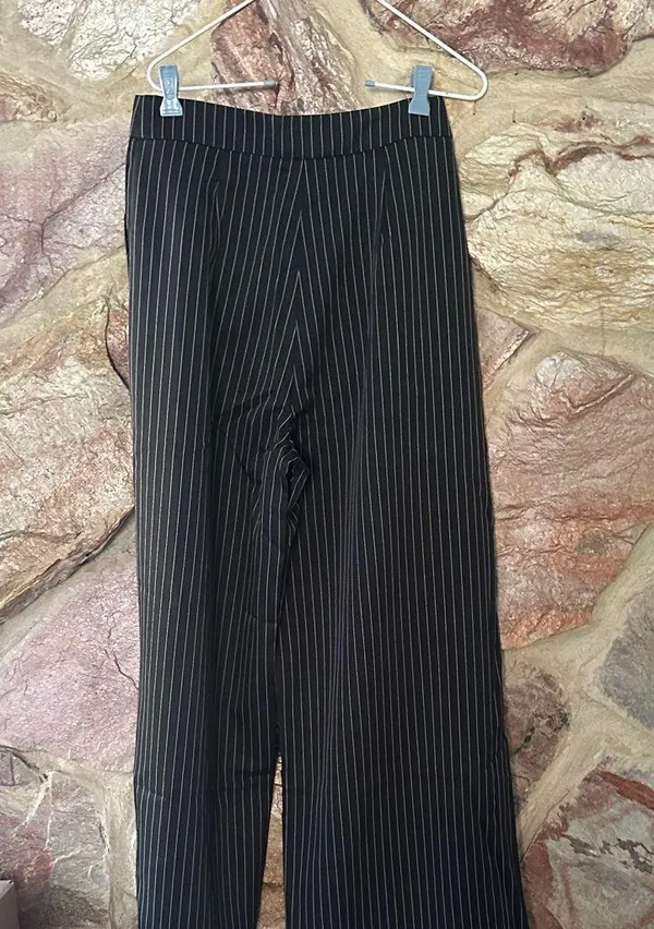 Commense Relaxed Striped Suit Pants Set size large Black - Image 5