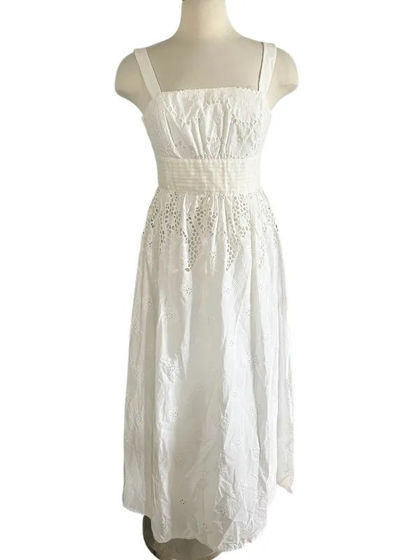 Lilly Pulitzer white cotton eyelet midi dress. Size 8 - Image 2