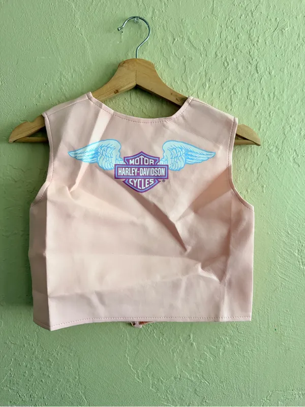 Vintage Harley-Davidson Girls' Pink Fringe Vest - Image 5