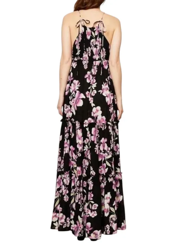 Free People Intimately FP Women’s Garden Party Black Floral Tie Strap Maxi Dress - Image 5