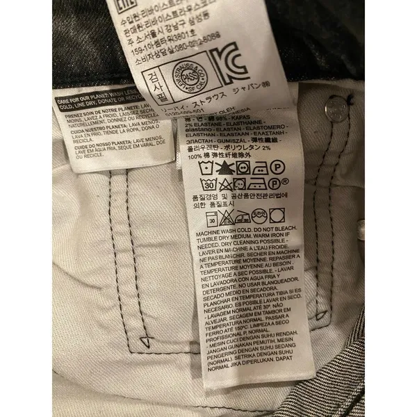 Levi's Premium Straight Leg Jeans Charcoal Wash Denim Black Women's Size 32x30 - Image 7