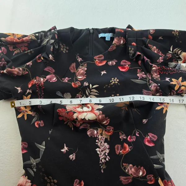Antonio Melani NWT Tatum Dress Blackberry Ivory Floral Puff Sleeve Sheath Size 0 - Image 11