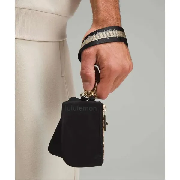 ✨Lululemon Dual Pouch Wristlet Black / Gold / Grey✨ - Image 2