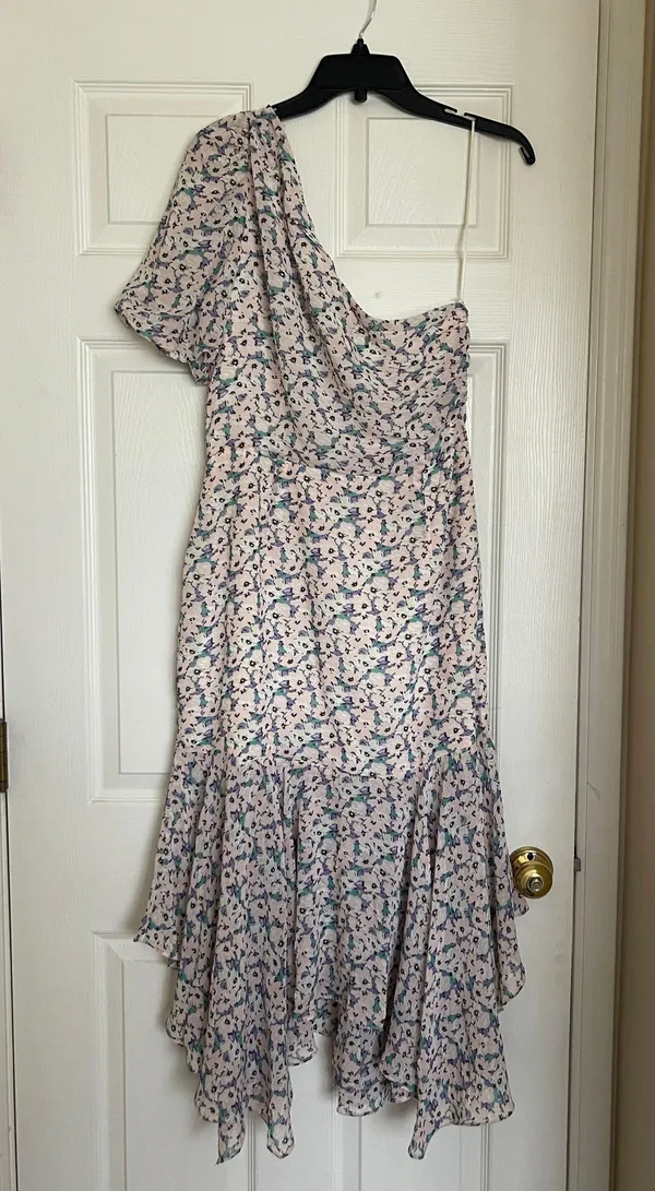 ASTR THE LABEL Santorini Floral One Shoulder Midi Dress - Image 10