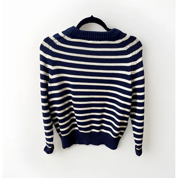 NWT J.Crew Relaxed Stripe Crewneck Sweater Womens Chunky Knit Nautical Fisherman - Image 11