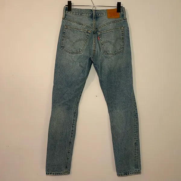 Levi's Premium 501 Light Wash Button Fly Distressed Jeans Women's size 25 - Image 9