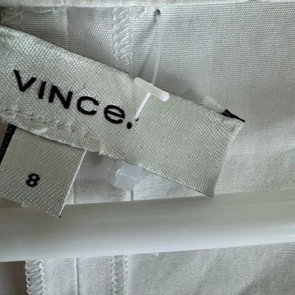 Vince White Square Neck Blouse Size 8 - Image 4