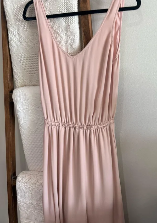 Show Me Your Mumu Blush Pink Chiffon Full Length Maxi Dress - Image 2