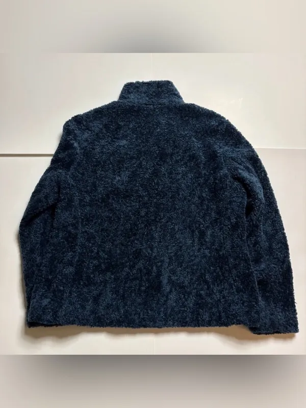 Pendleton Navy Plush Sherpa Jacket with Plaid Trim - Image 5