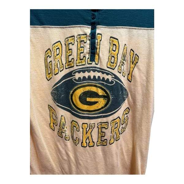Women’s Green Bay Packers NFL Team Apparel Long Sleeve Henley – Size XL - Image 2