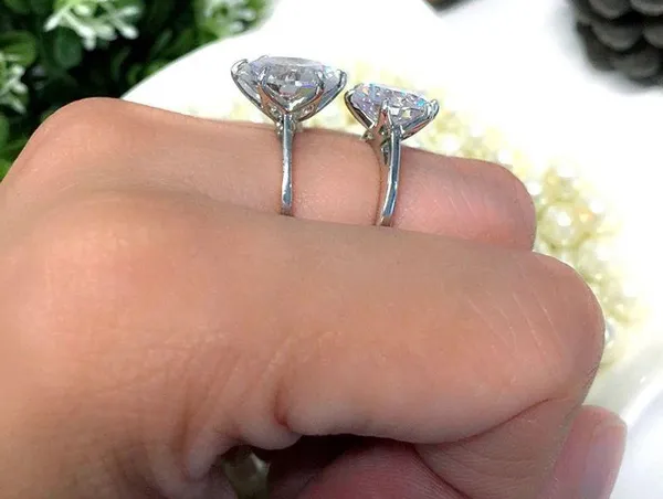 5ct halo 4.5 5 6 7 8 9 10 Diamond Cz Silver 925 Cushion Engagement Proposal Ring - Image 8