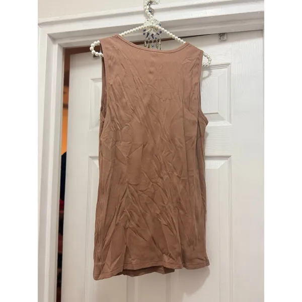 SKIMS Size 3X Cotton Rib Long Tank Top Sienna Brown Stretch AP-TNK-0463 NWT - Image 7