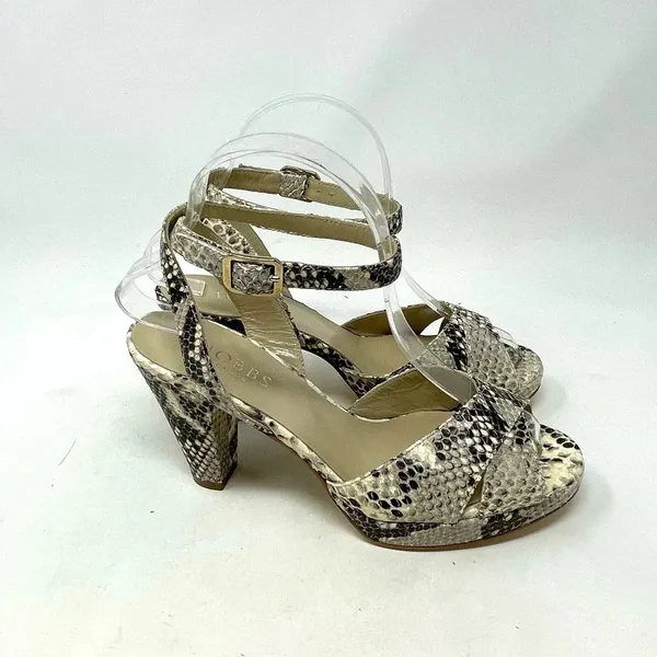 Hobbs London Snake Leather Vivienne‎ Heeled Sandals Size 37 / US 6 - Image 7