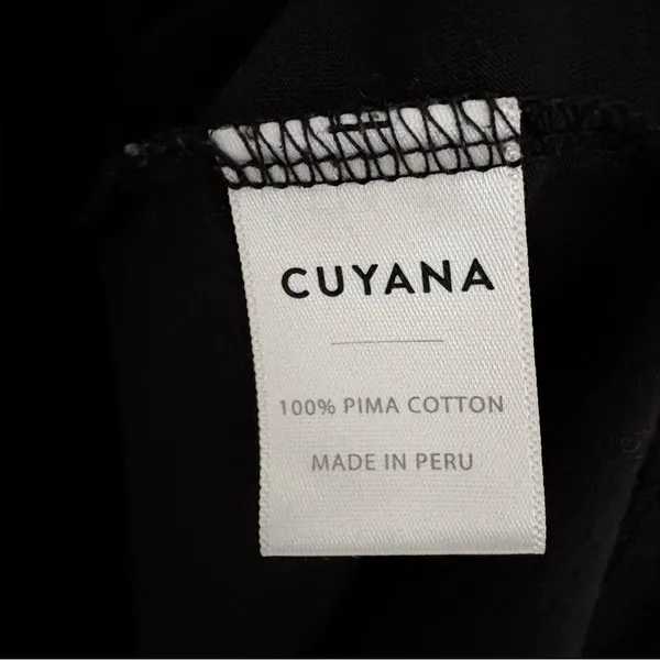 Cuyana Crewneck‎ T Shirt black 100% Pima Cotton Rolled Short Sleeve Size Medium - Image 6