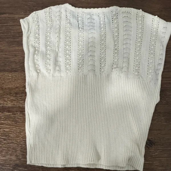 Free People Cream Crew Neck Sweater - Image 4