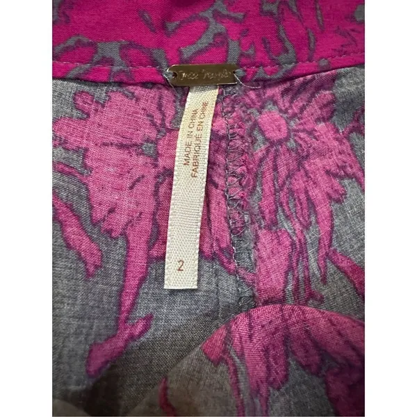 Free People Sheila‎ Vivid Purple & Gray Floral Culotte Shorts sz 2 boho - Image 6