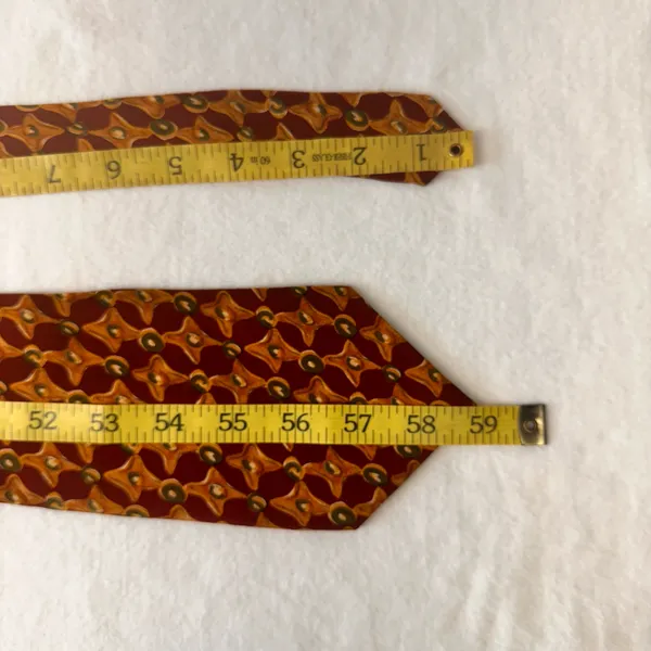 Ralph Lauren Chaps Silk Tie Vintage Geometrics Burgundy Multicolor Necktie - Image 7
