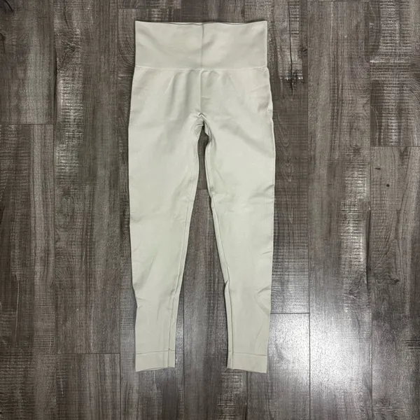 SET Active Seamless Leggings Light Oatmeal Beige Size Small - Image 2