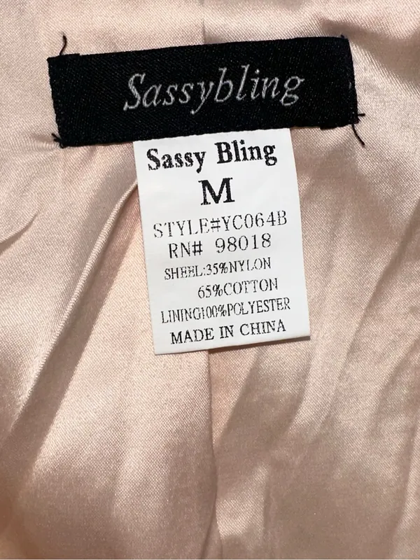 SassyBling Womens Medium Cream Floral Lace Duster Pea Coat Ruffle Coquette - Image 9