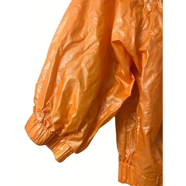 Neon Polyurethane Zip Up Puffer Small Orange - Image 6