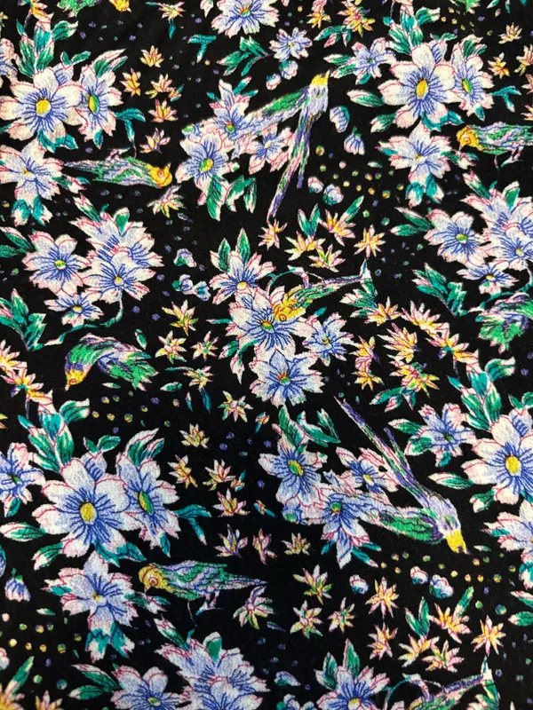 Ett:Twa by Anthropologie Black and Blue Floral High Waisted Shorts - Image 4