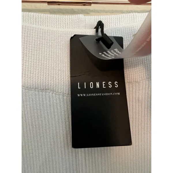 Lioness Anderson‎ Pants Size 4 White Ribbed Chewed Hem Elastic Waist - Image 4