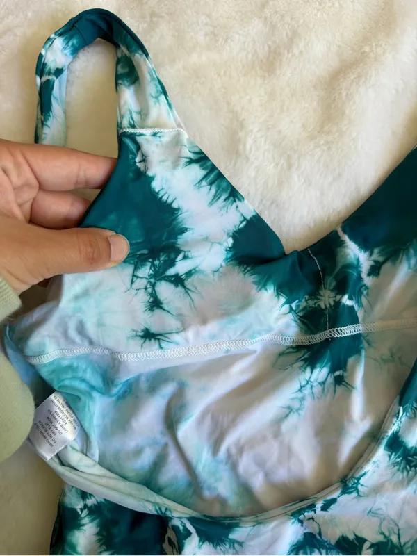 Dippin Daisy’s Swimwear One Piece Teal Tie Dye Size Small - Image 6