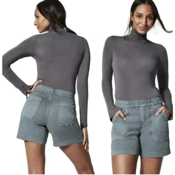 SPANX Twill Stretch Short 6" in Hazy Grey Size Large‎ - Image 2