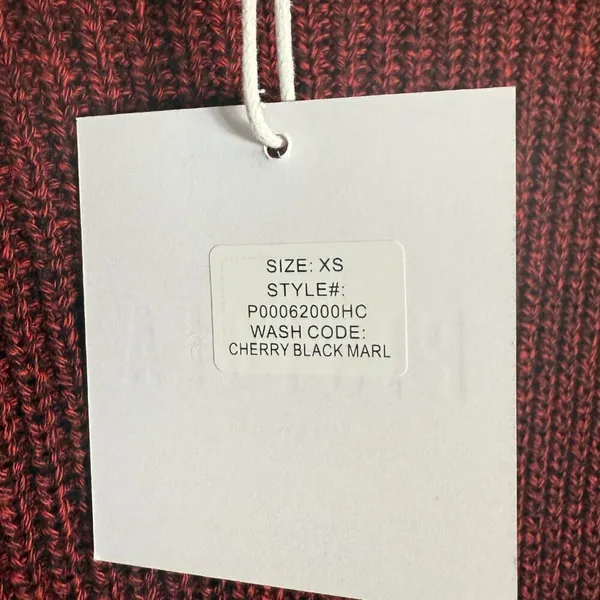 NWT Pistola Eva Distressed Crew Neck Knit Pullover Sweater Women's XS Red Black - Image 10