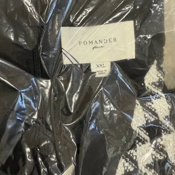 Pomander Place Black White Tweed Bow Mini Dress 2X | NWT Chic Classic - Image 8