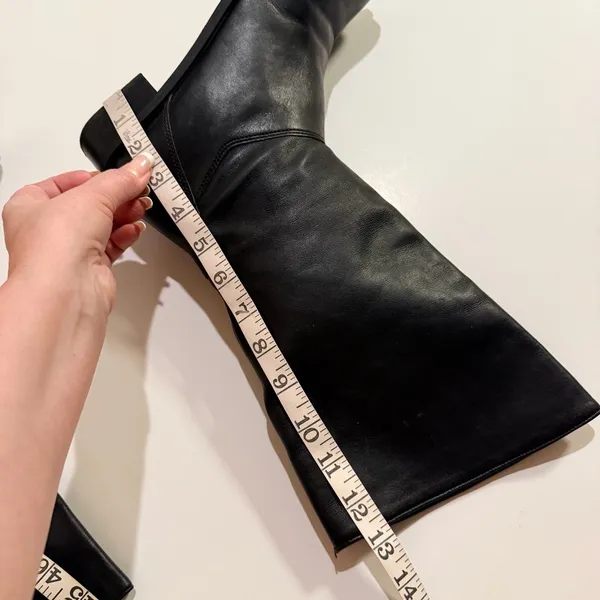 Naturalizer Vintage leather boots, pull on, black, square toe box and heel, sz 7 - Image 10