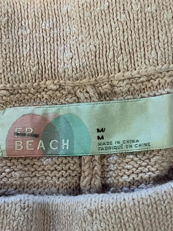 FP Beach Shorts Womens Medium Pink Knit Sweater Elastic Waist Lounge Casual - Image 3
