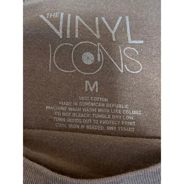 Vinyl Icons Women's Brown Graphic Short Sleeve Crew Neck Crop Tee T-Shirt Top M - Image 5