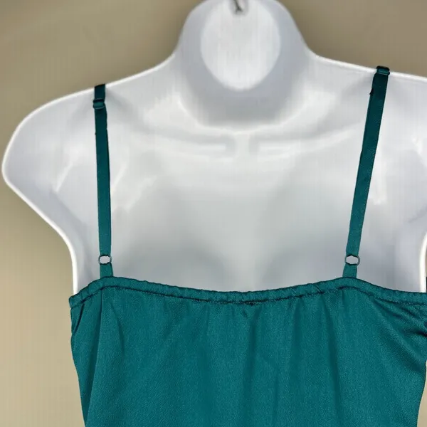 NWT Thirty Thirty Feather Trimmed Cocktail Party Slip Dress in Emerald Size M - Image 6