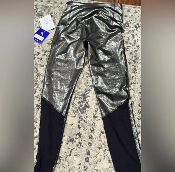 JoyLab Shiny Metallic Gunmetal Leggings - Image 4