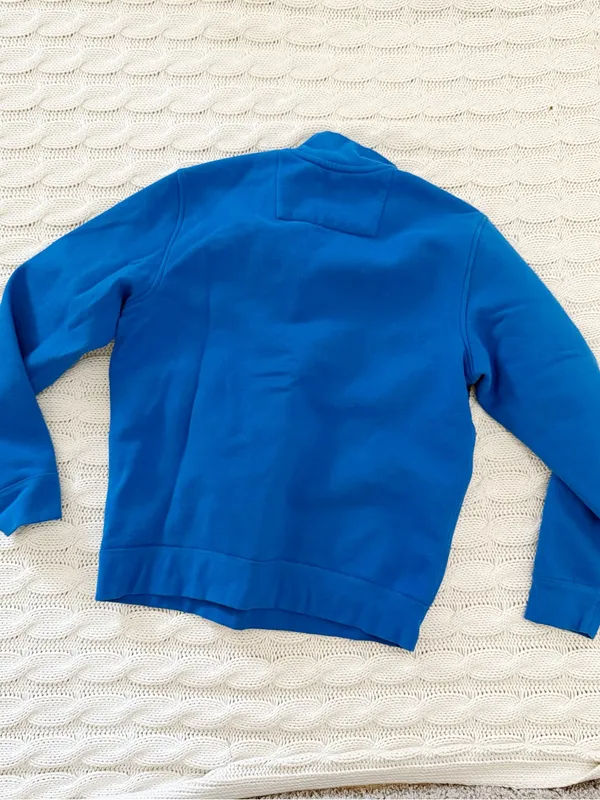 Lands' End Unisex Quarter-Zip Fleece Pullover - Blue - Image 3