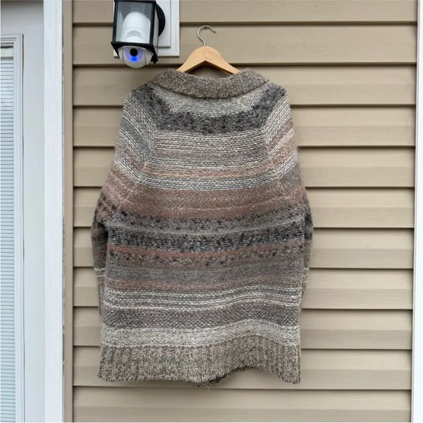 Free People Starlight Shadow Wool Blend Poncho Cardigan Size Small - Image 6